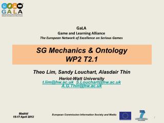 SG Mechanics &amp; Ontology WP2 T2.1