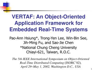 VERTAF: An Object-Oriented Application Framework for Embedded Real-Time Systems