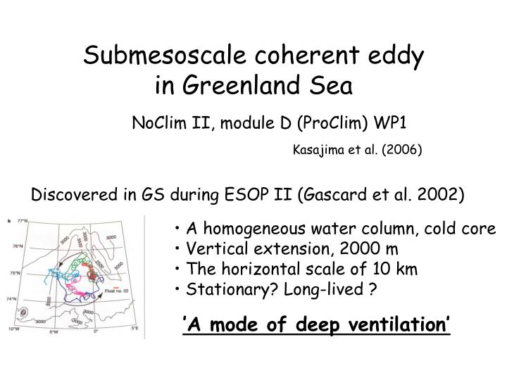 submesoscale coherent eddy in greenland sea