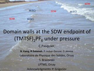 Domain walls at the SDW endpoint of (TMTSF) 2 PF 6 under pressure