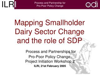 Mapping Smallholder Dairy Sector Change and the role of SDP