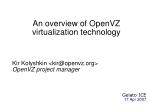 An overview of OpenVZ virtualization technology - slide 1