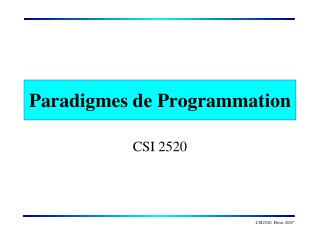 paradigmes de programmation