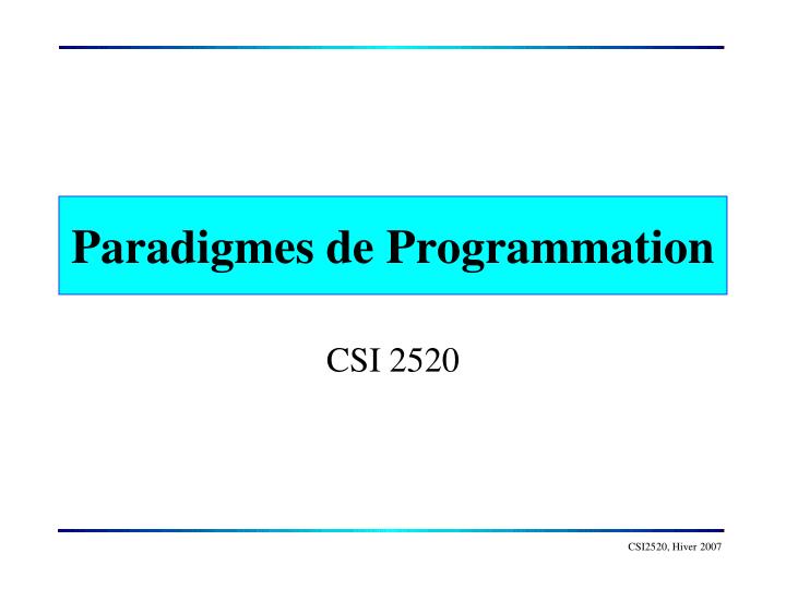paradigmes de programmation