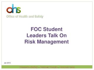 FOC Student Leaders Talk On Risk Management