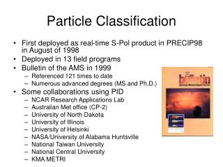 Particle Classification