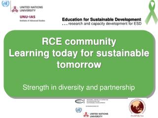 RCE community Learning today for sustainable tomorrow