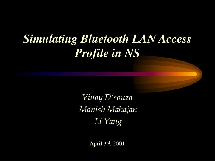 simulating bluetooth lan access profile in ns