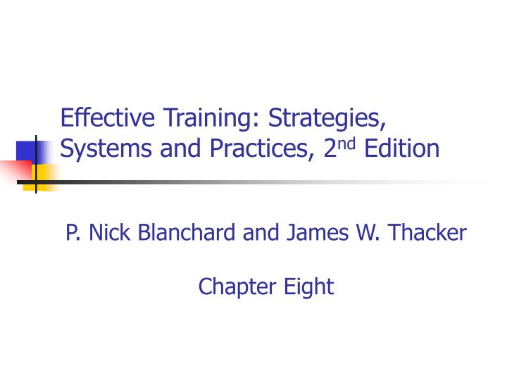 effective training strategies systems and practices 2 nd edition