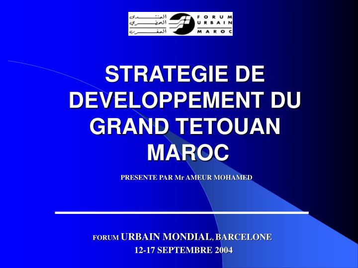 strategie de developpement du grand tetouan maroc
