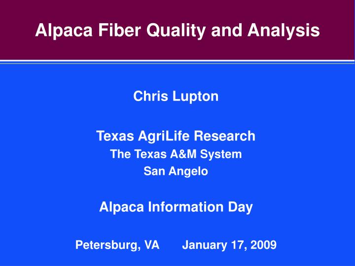 alpaca fiber quality and analysis