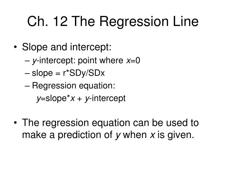ch 12 the regression line