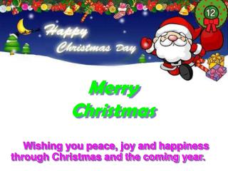 Wishing you peace, joy and happiness through Christmas and the coming year.
