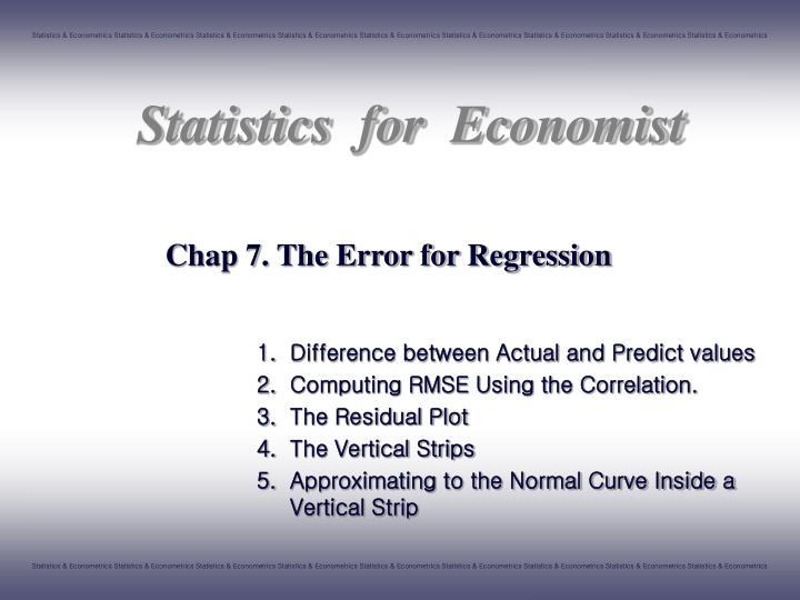 chap 7 the error for regression