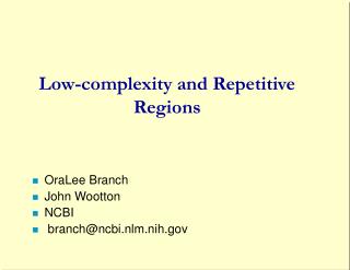 Low-complexity and Repetitive Regions