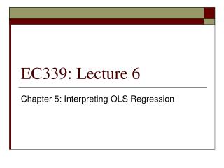EC339: Lecture 6
