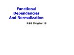 Functional Dependencies And Normalization - slide 1
