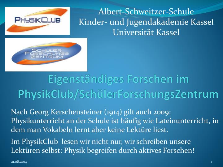 eigenst ndiges forschen im physikclub sch lerforschungszentrum