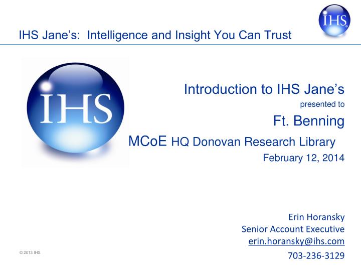 ihs jane s intelligence and insight you can trust