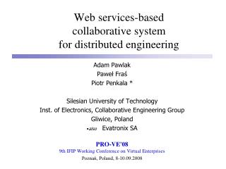 Web services-based collaborative system for distributed engineering