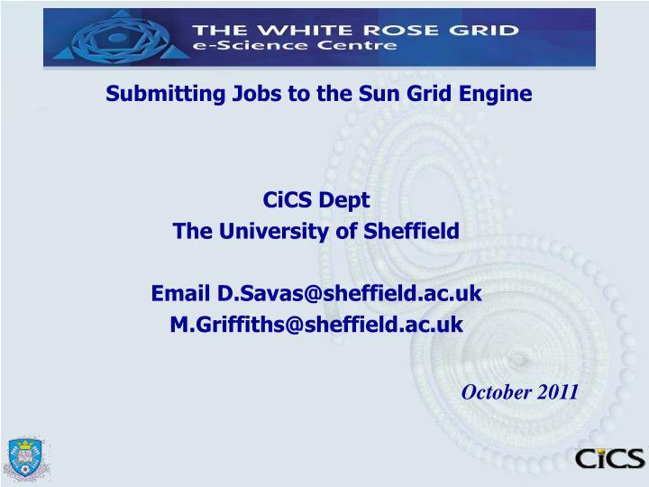submitting jobs to the sun grid engine