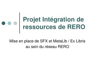 projet int gration de ressources de rero