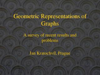 Geometric Representations of Graphs