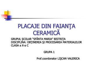 placaje din faian a ceramic