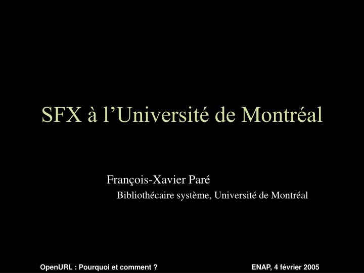 sfx l universit de montr al