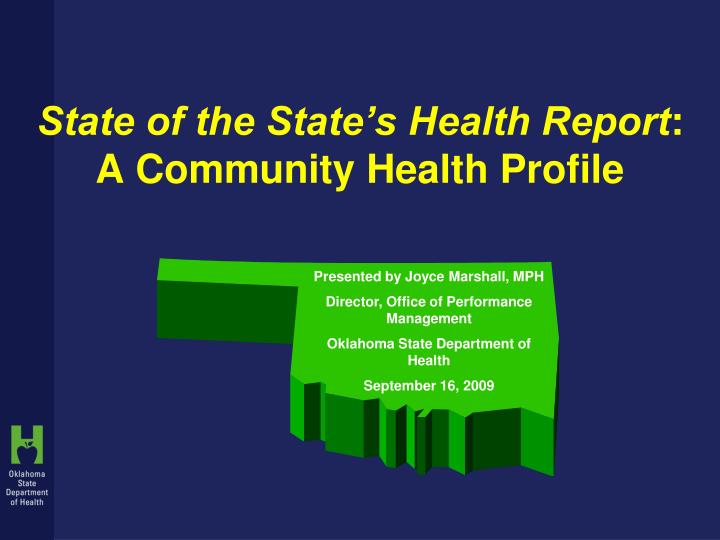 state of the state s health report a community health profile