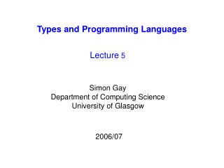 Types and Programming Languages