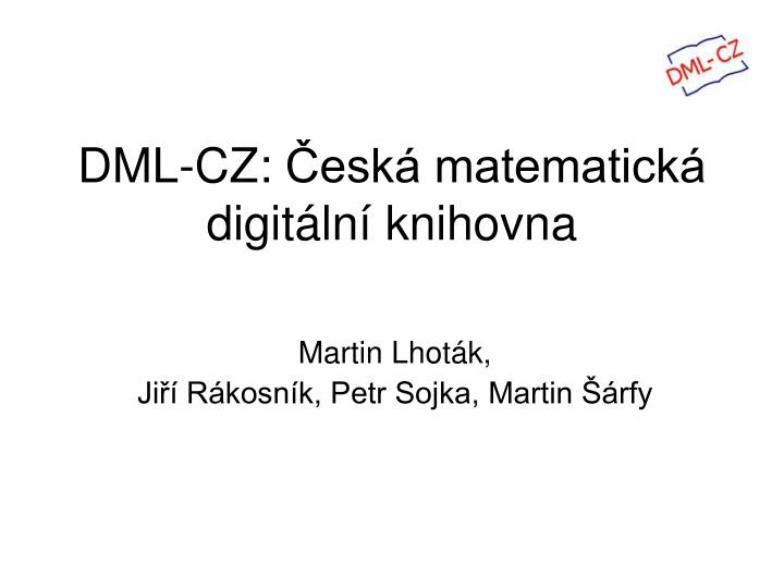 dml cz esk matematick digit ln knihovna