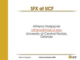 SFX at UCF