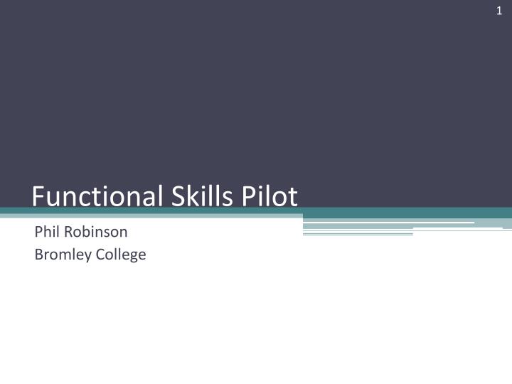 functional skills pilot