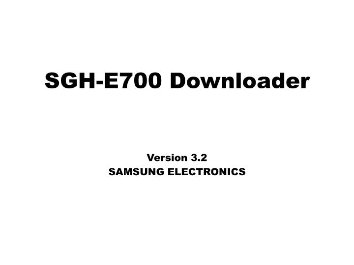 sgh e700 downloader