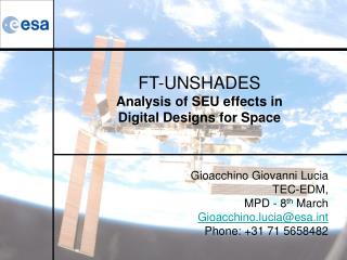 FT-UNSHADES Analysis of SEU effects in Digital Designs for Space