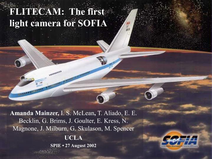 flitecam the first light camera for sofia