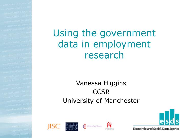 using the government data in employment research
