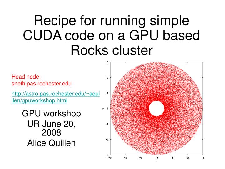 recipe for running simple cuda code on a gpu based rocks cluster