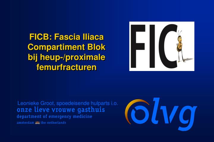ficb fascia iliaca compartiment blok bij heup proximale femurfracturen