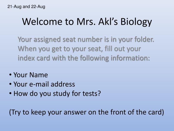 welcome to mrs akl s biology