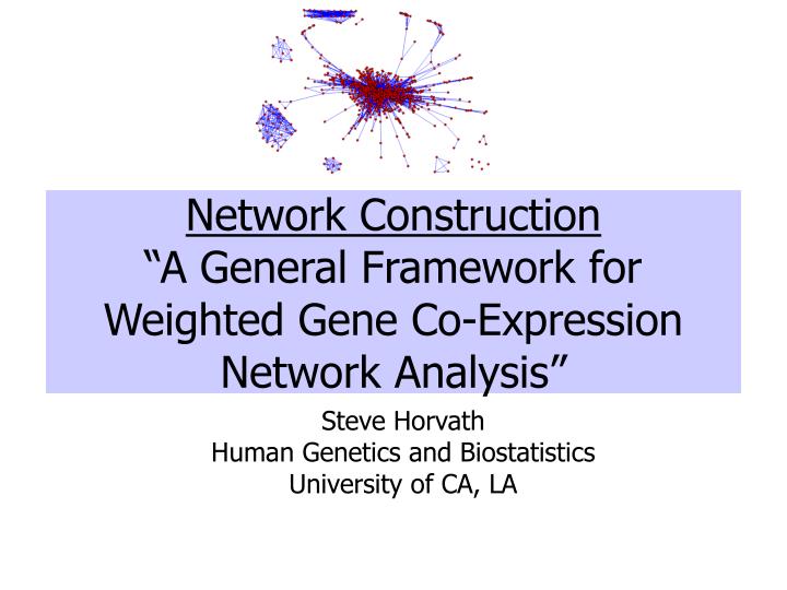 network construction a general framework for weighted gene co expression network analysis