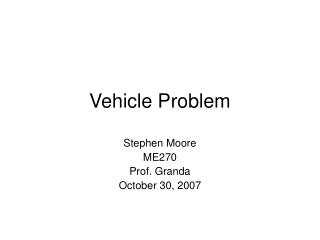 Vehicle Problem