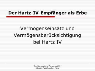 der hartz iv empf nger als erbe
