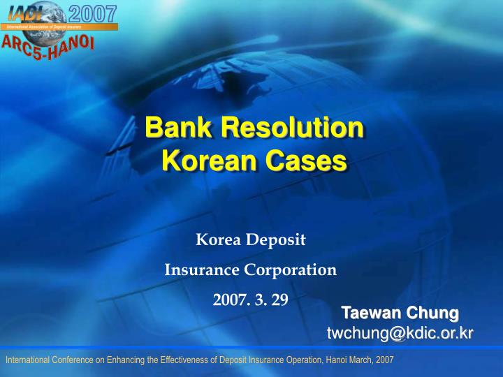 bank resolution korean cases