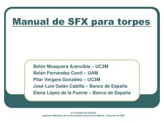 manual de sfx para torpes