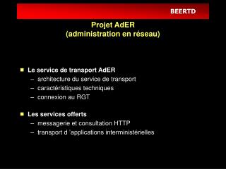 projet ader administration en r seau