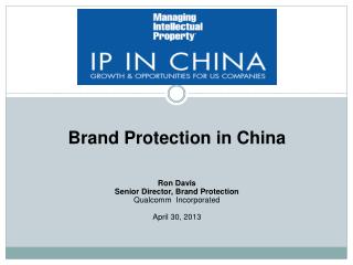 Brand Protection in China