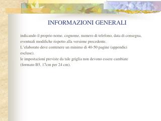 informazioni generali