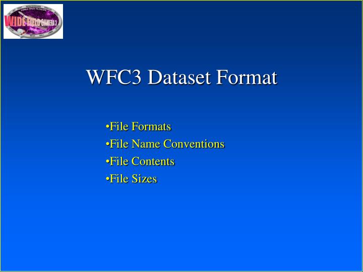 wfc3 dataset format